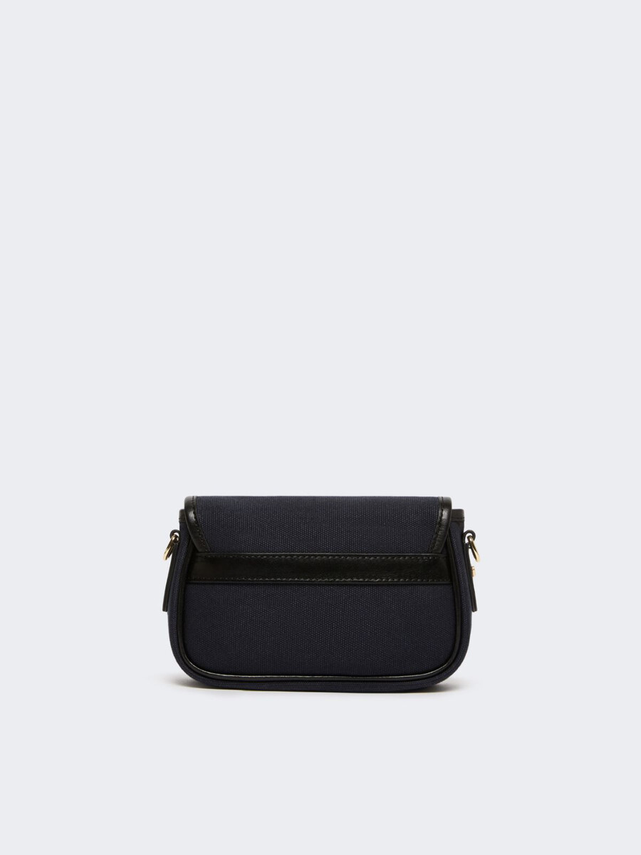 bolso bandolera micro de lona y piel - ultramarino