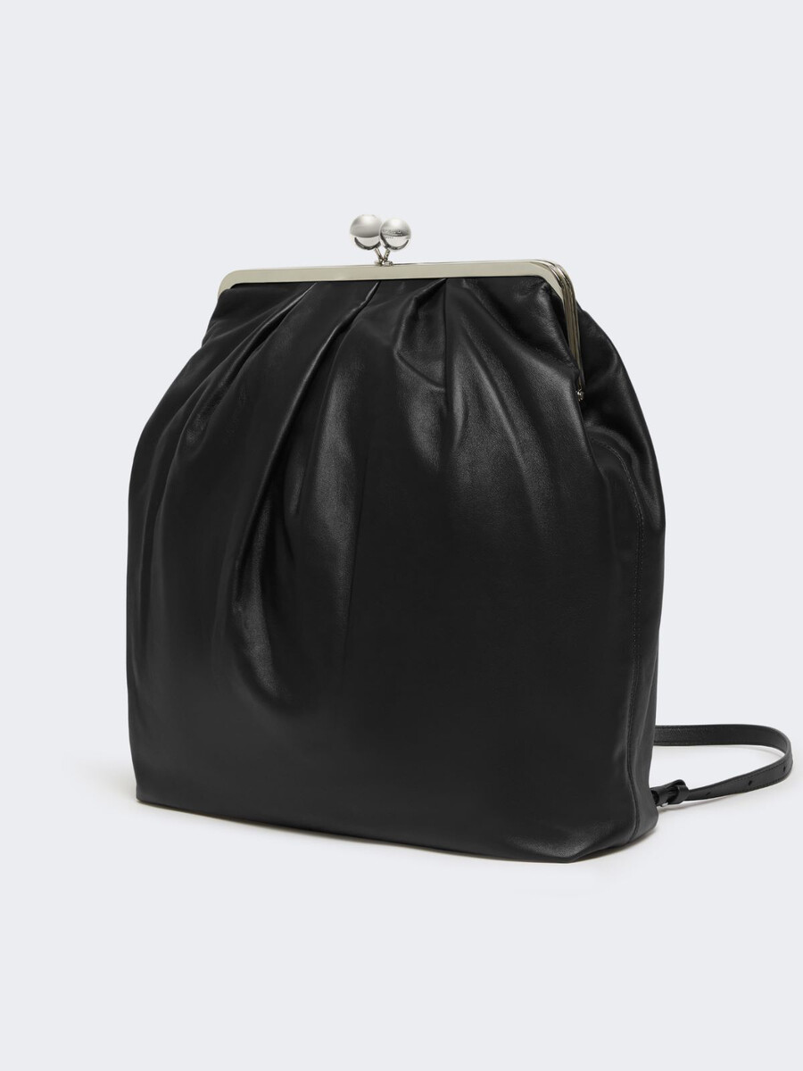 mochila de piel napa - negro