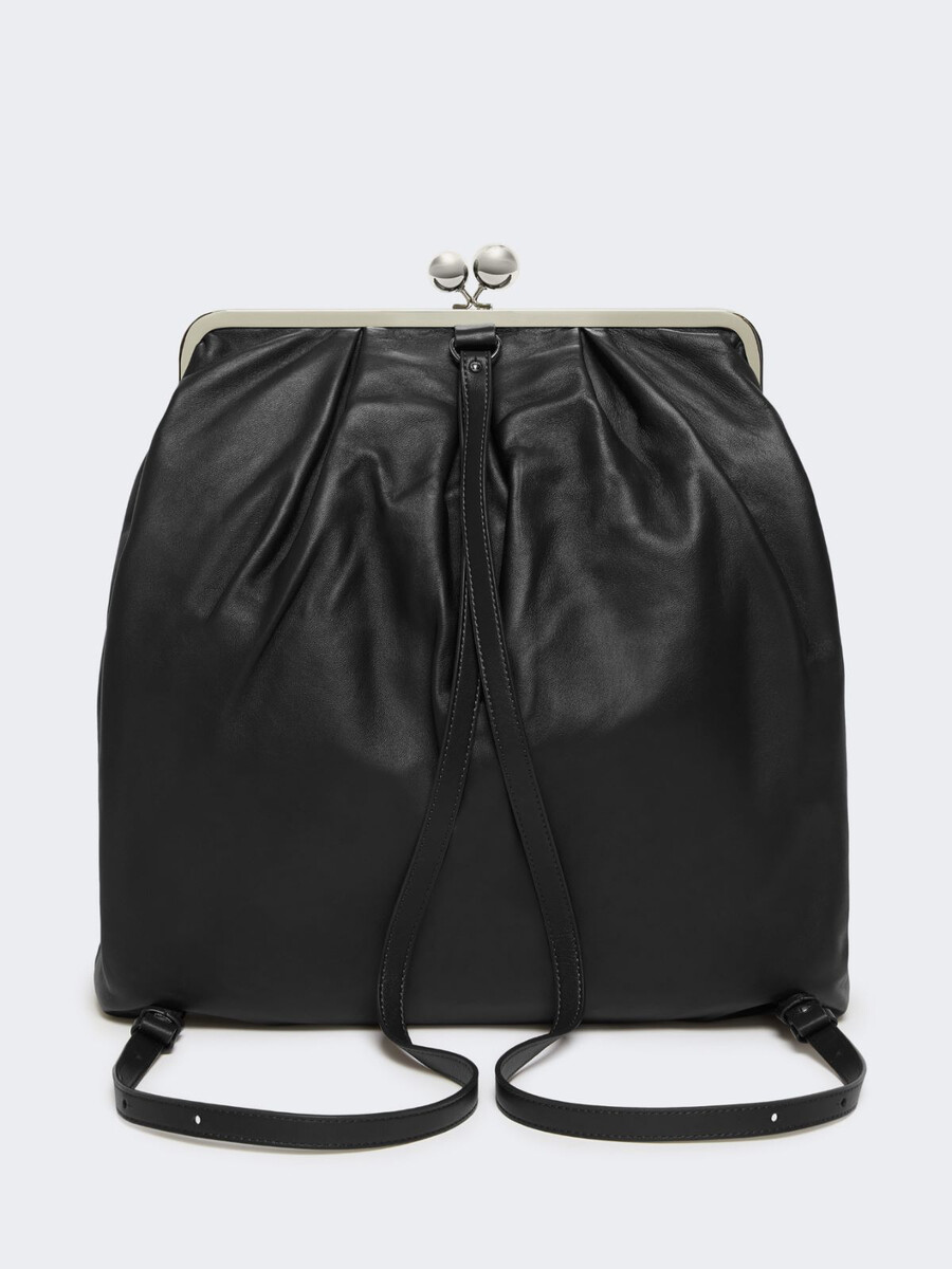 mochila de piel napa - negro