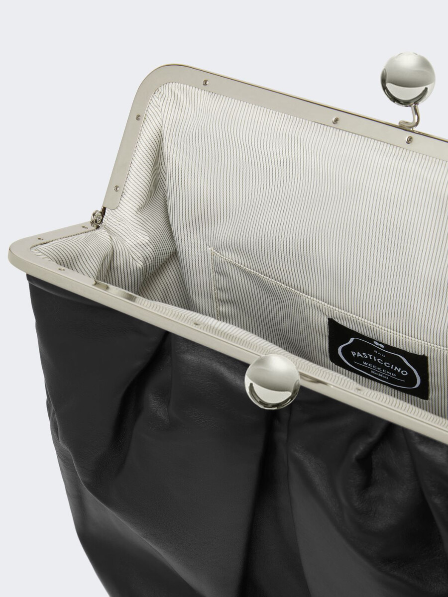 mochila de piel napa - negro