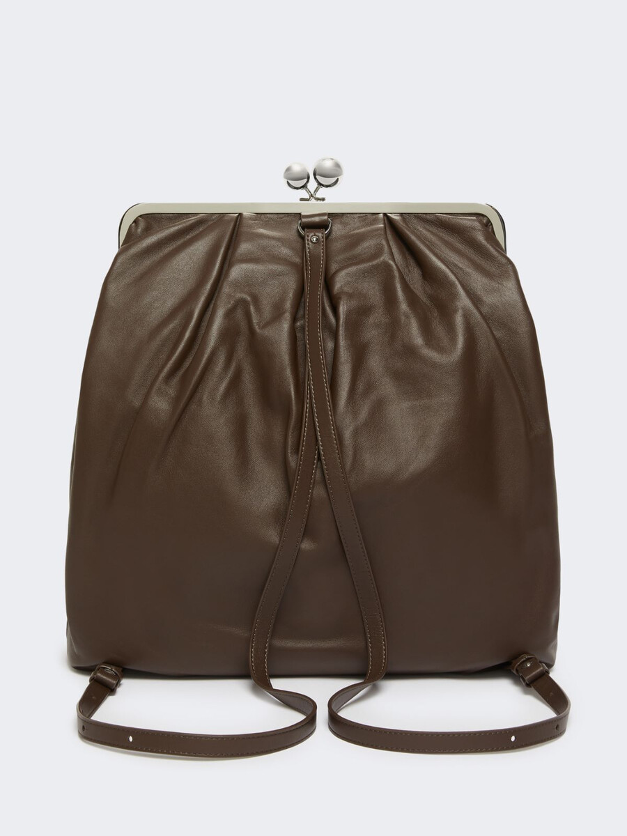 mochila de piel napa - marrÓn
