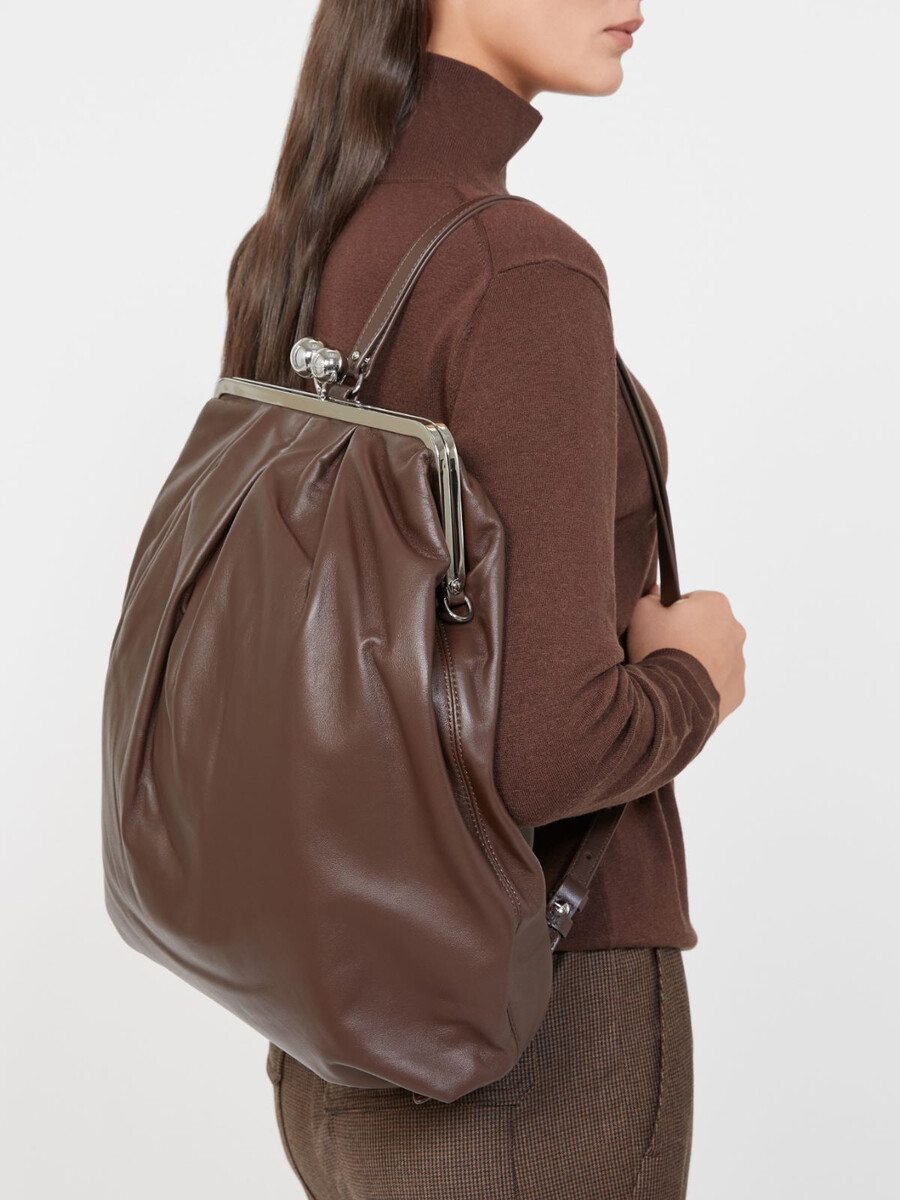 mochila de piel napa - marrÓn
