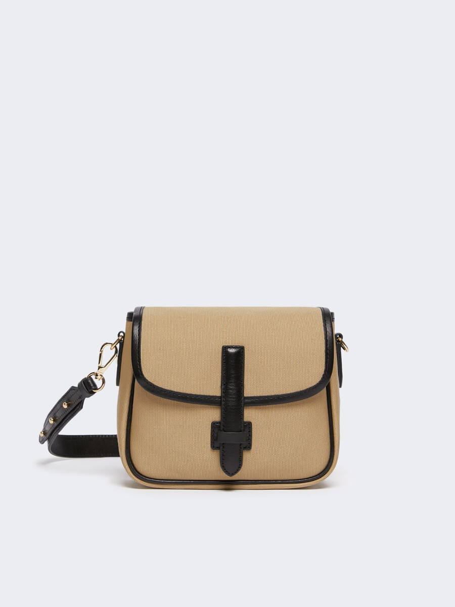 bolso bandolera pequeño de lona - beige