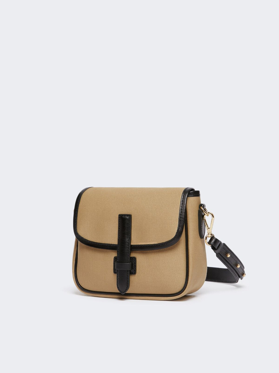 bolso bandolera pequeño de lona - beige
