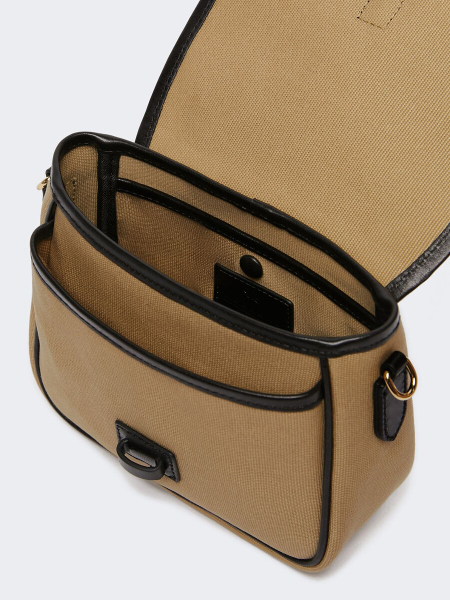 bolso bandolera pequeño de lona - beige