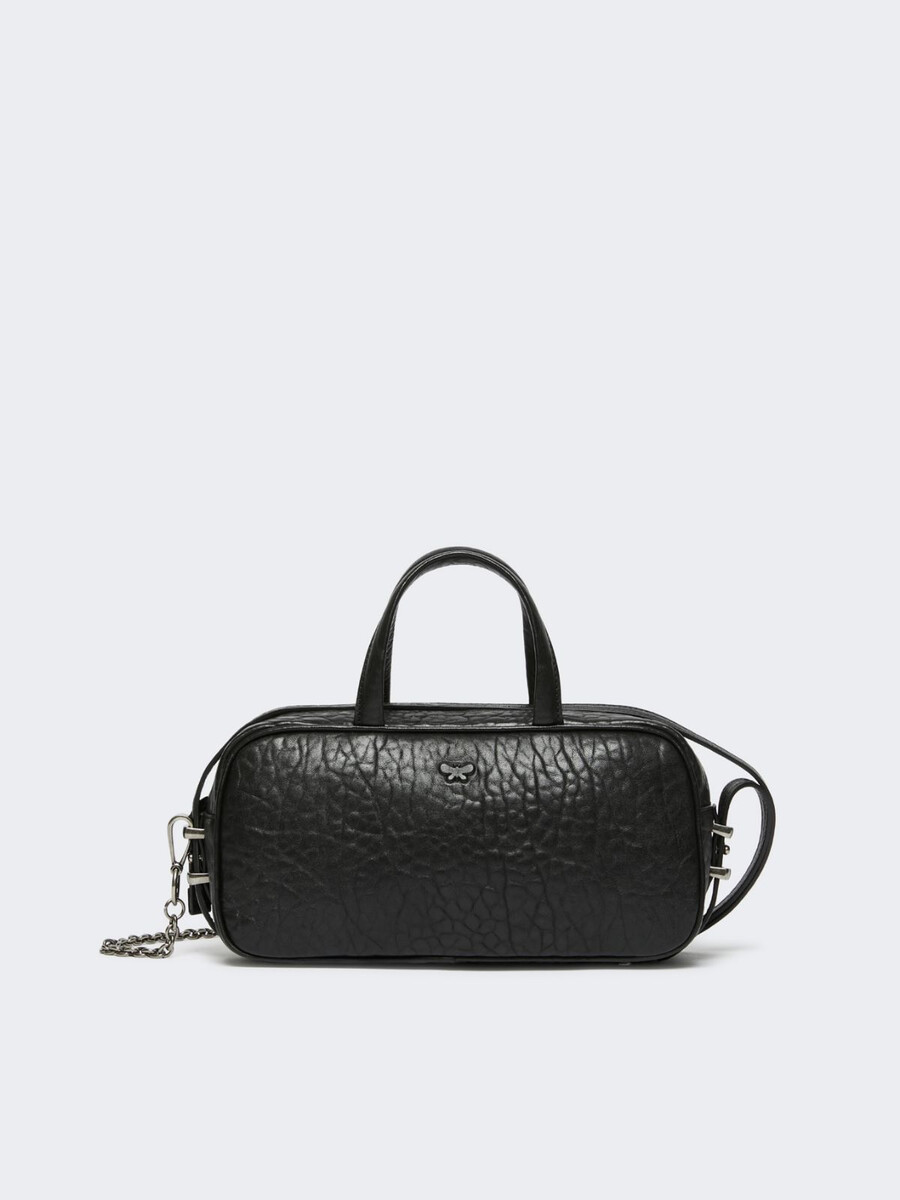 bolso boston de piel napa - negro