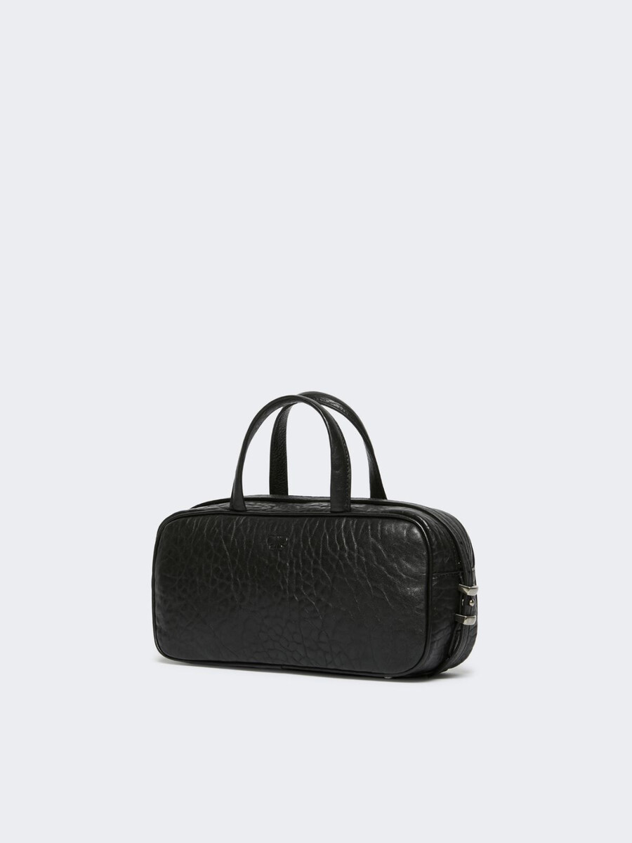 bolso boston de piel napa - negro