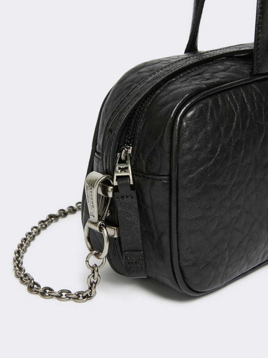 bolso boston de piel napa - negro