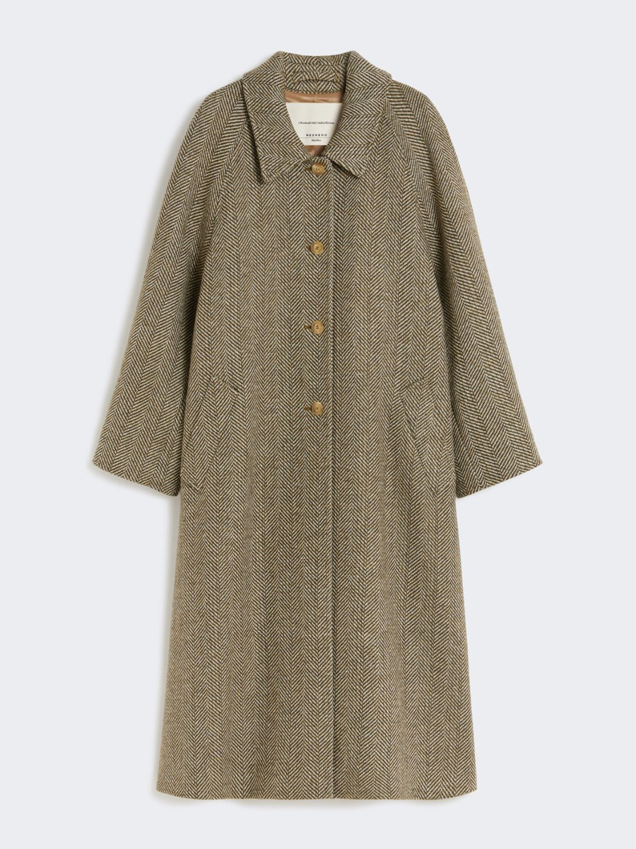 abrigo de lana de doble cara - verde
