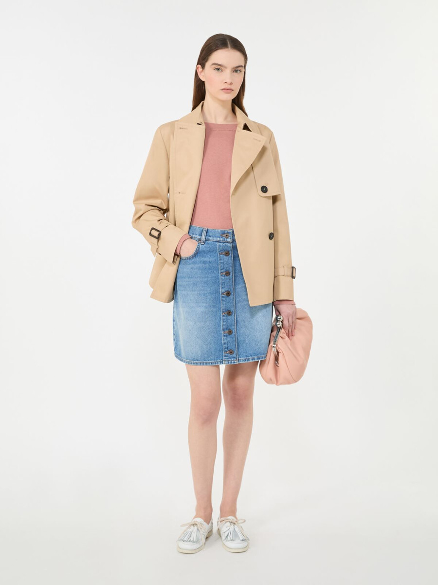 gabardina corta impermeable - beige