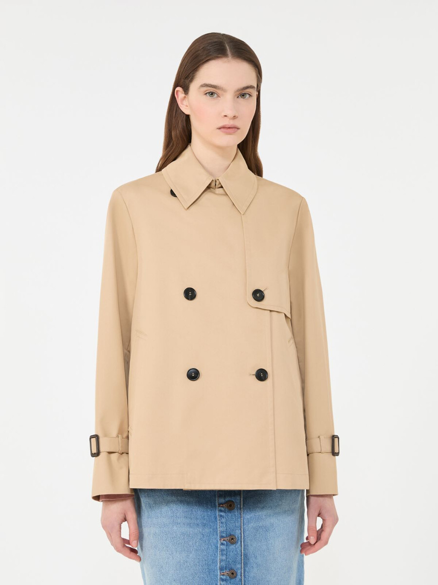gabardina corta impermeable - beige