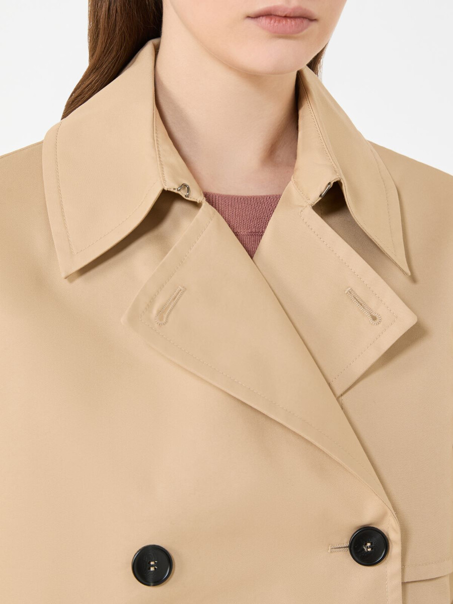 gabardina corta impermeable - beige