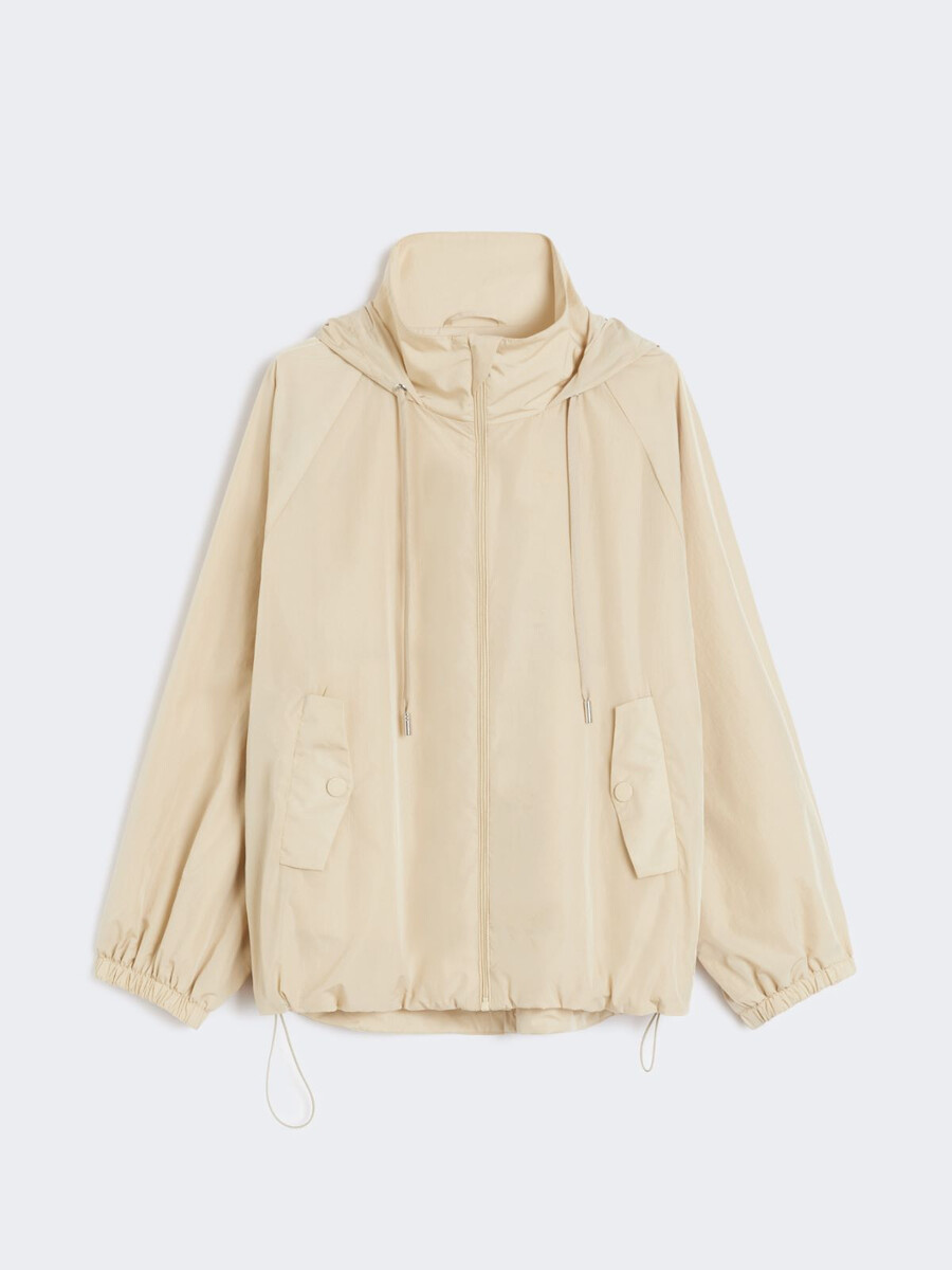 cortavientos técnico de tafetán - beige