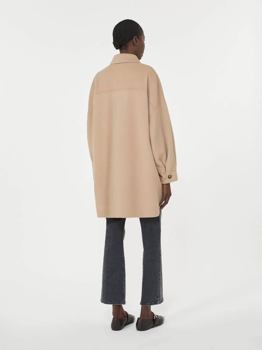 abrigo oversize de mezcla de lana - camel