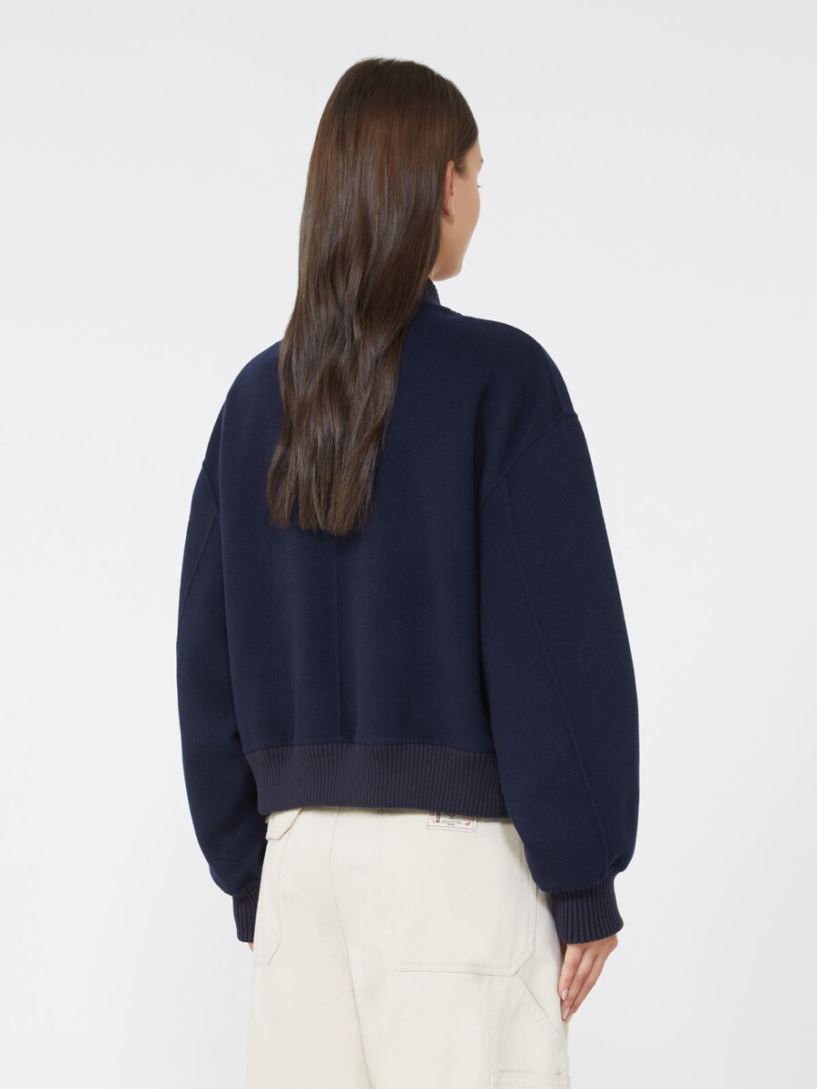 chaqueta bomber de mezcla de lana - azul marino