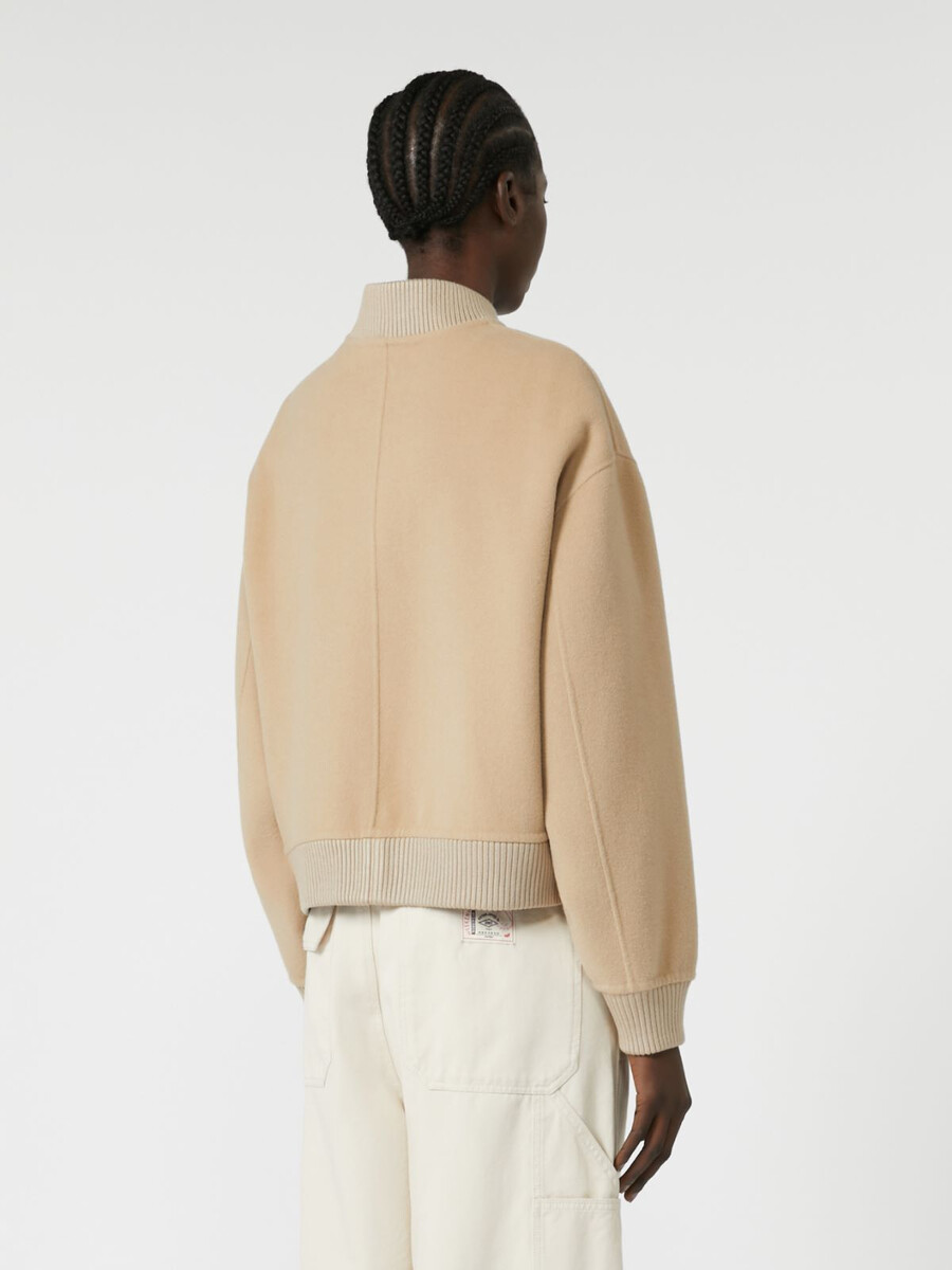chaqueta bomber de mezcla de lana - camel