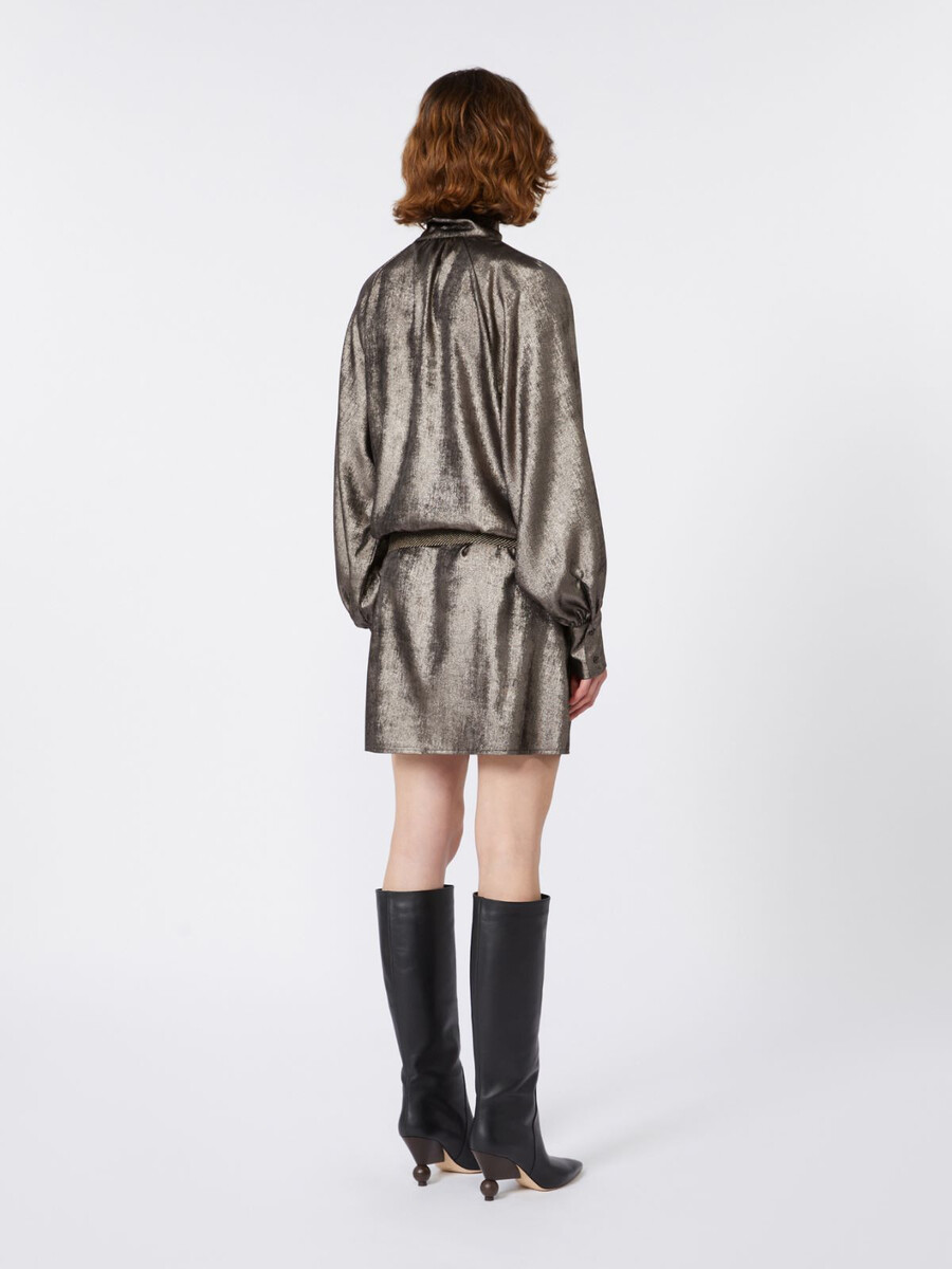 vestido de gasa metalizada - platino