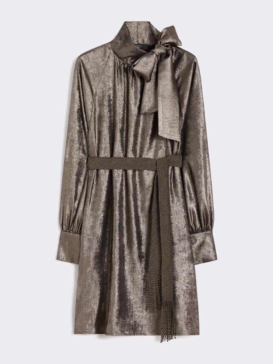 vestido de gasa metalizada - platino