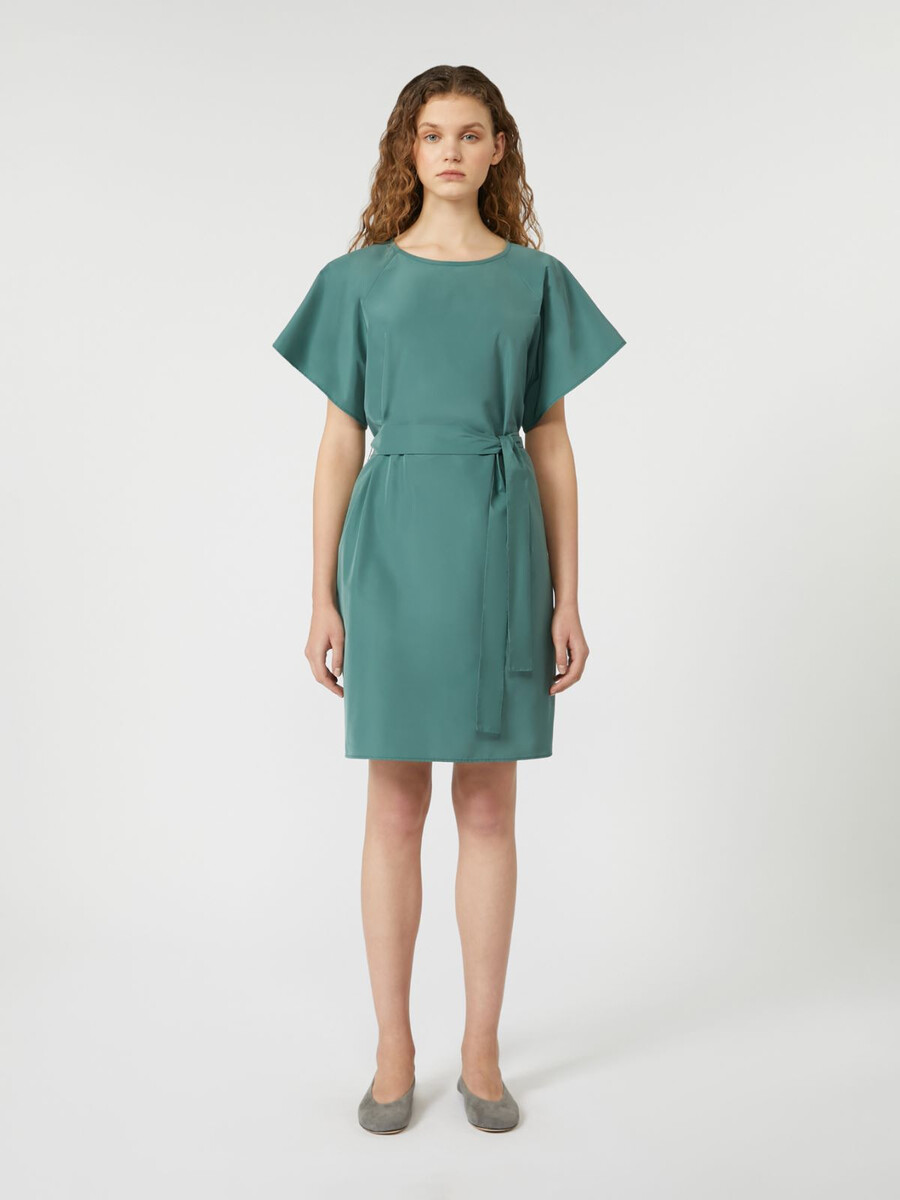 vestido corto de tafetán - verde