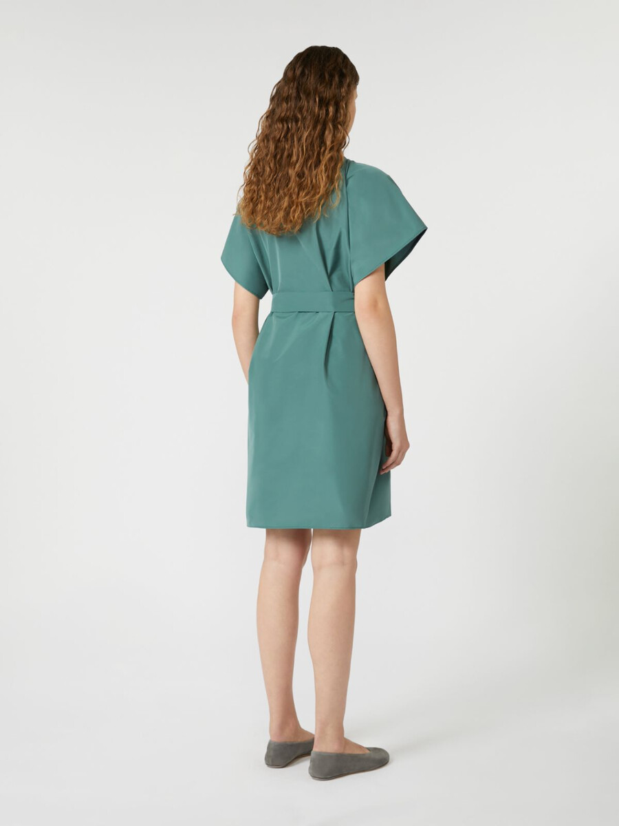 vestido corto de tafetán - verde