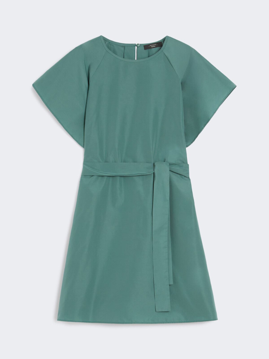 vestido corto de tafetán - verde