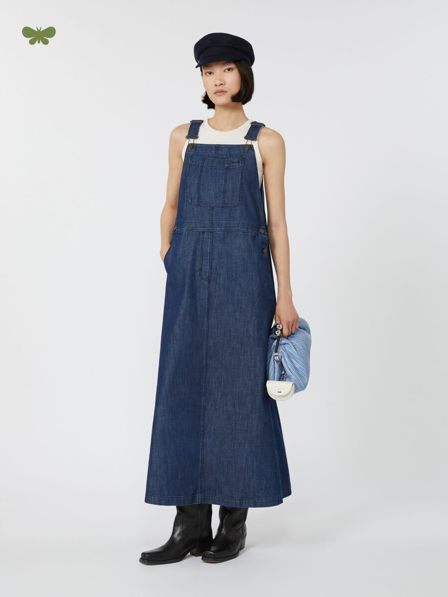 vestido vaquero estilo peto - azul marino