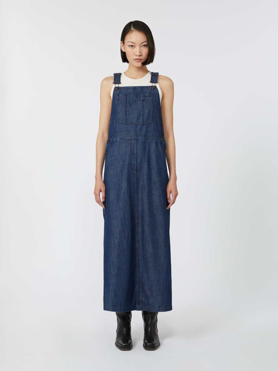 vestido vaquero estilo peto - azul marino