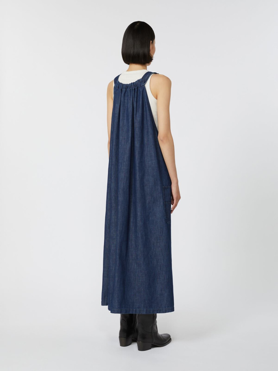 vestido vaquero estilo peto - azul marino