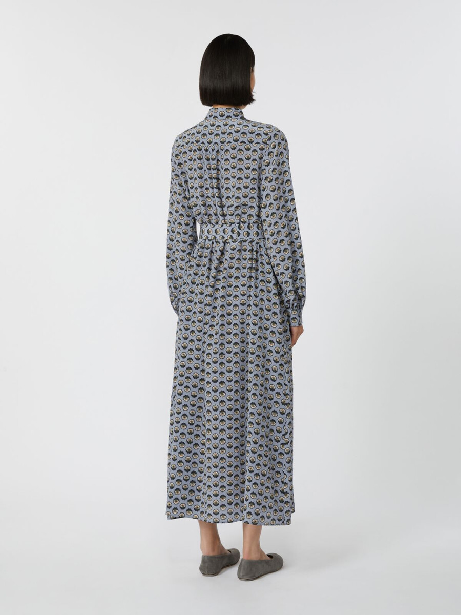 vestido camisero de seda estampado - avio