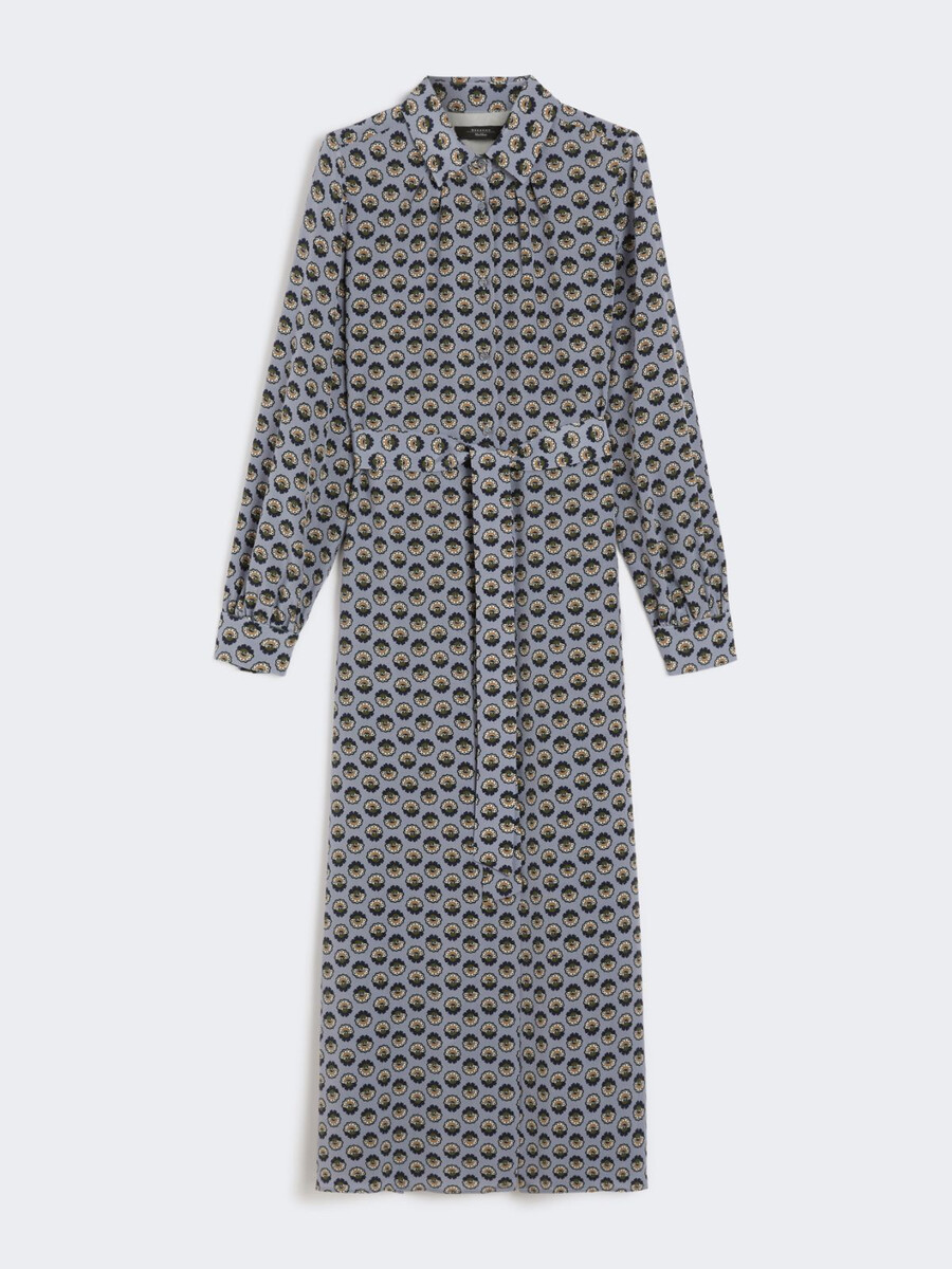 vestido camisero de seda estampado - avio