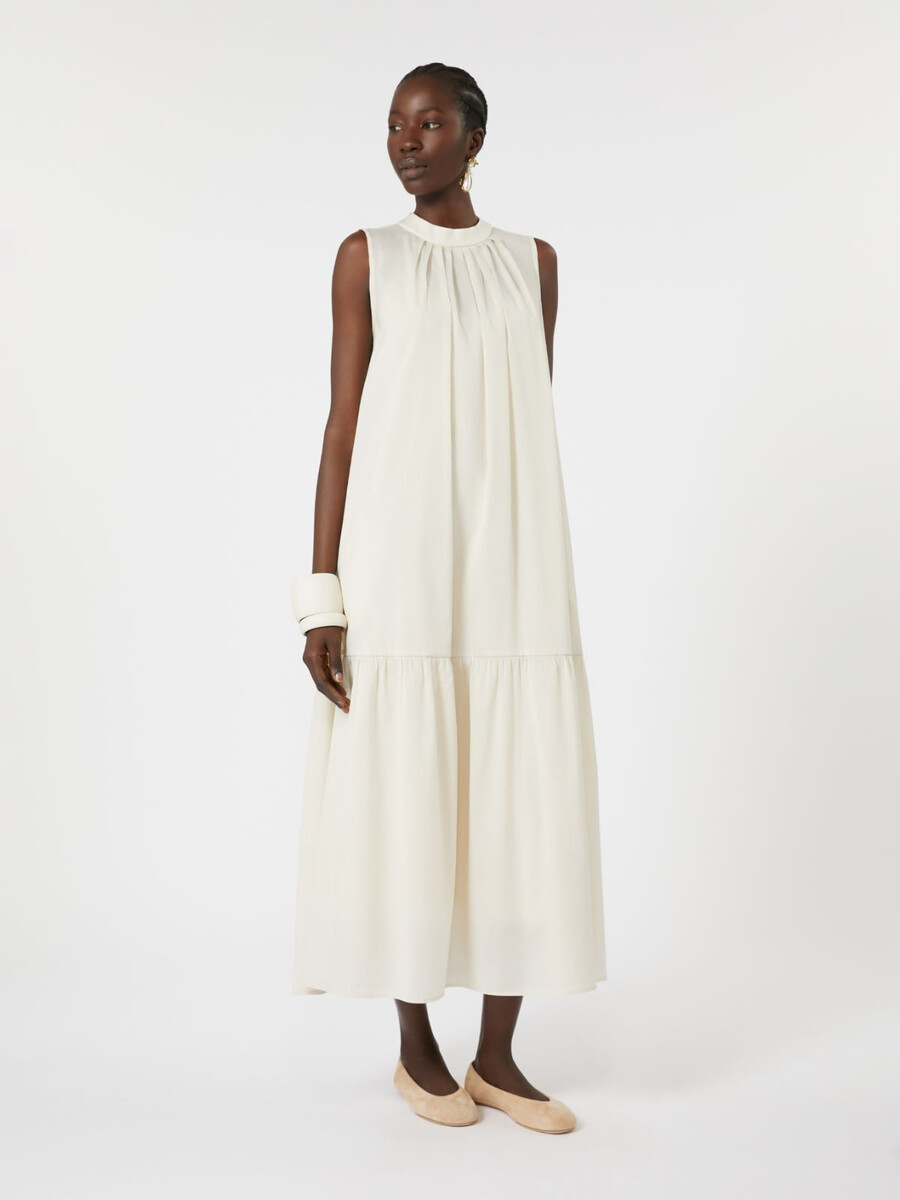 vestido de lona de mezcla de algodón - arena