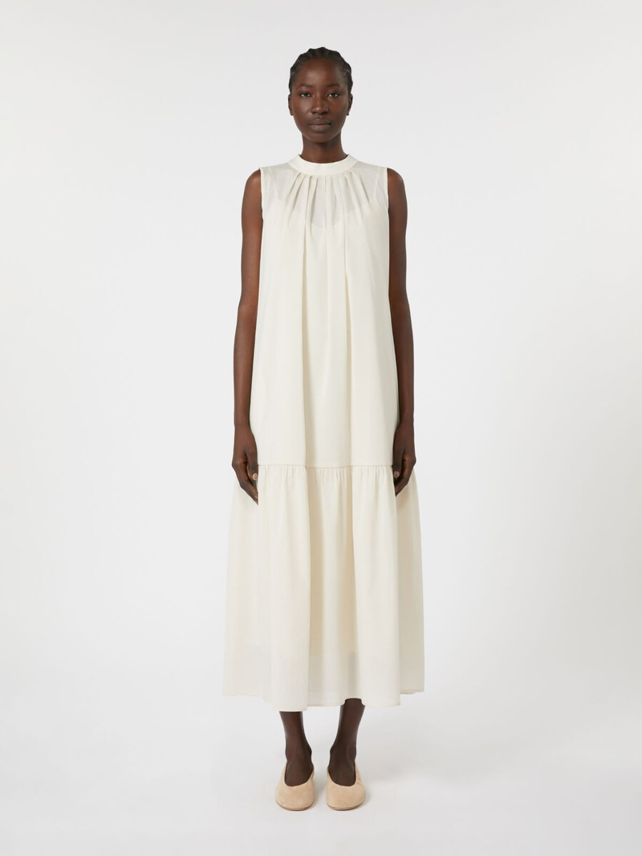 vestido de lona de mezcla de algodón - arena