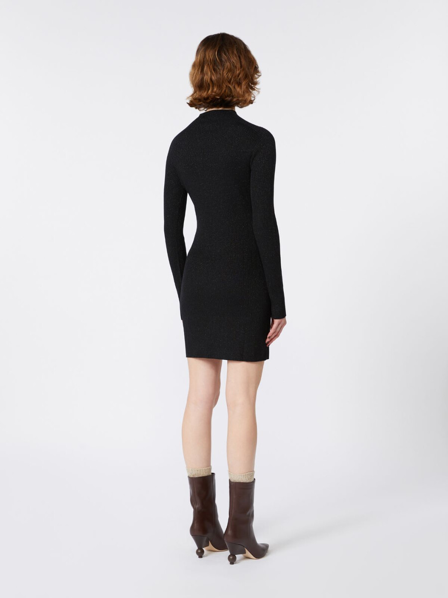 vestido de lana y lurex - negro
