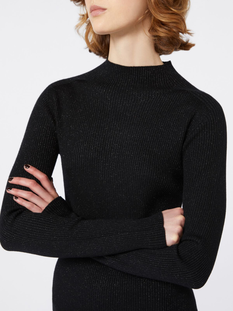 vestido de lana y lurex - negro
