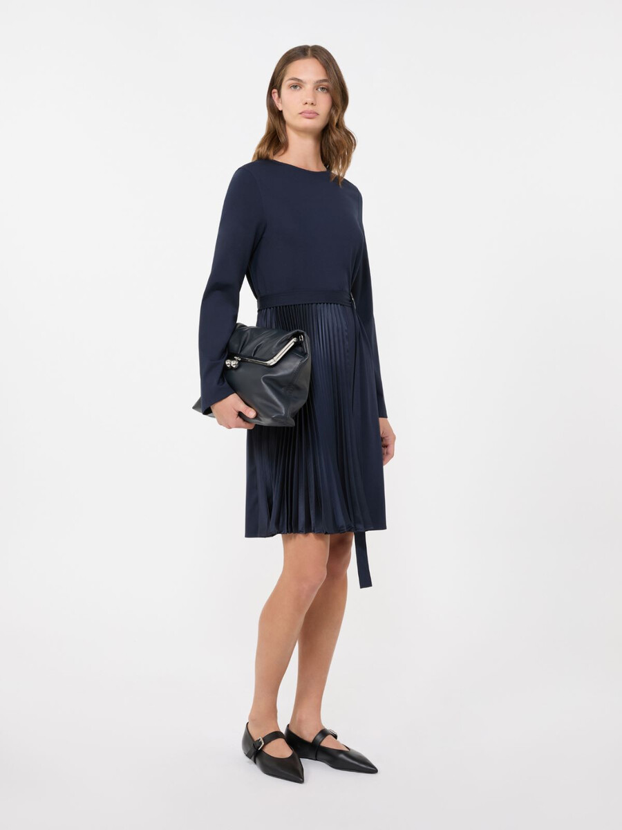 vestido de jersey de punto milano - azul marino