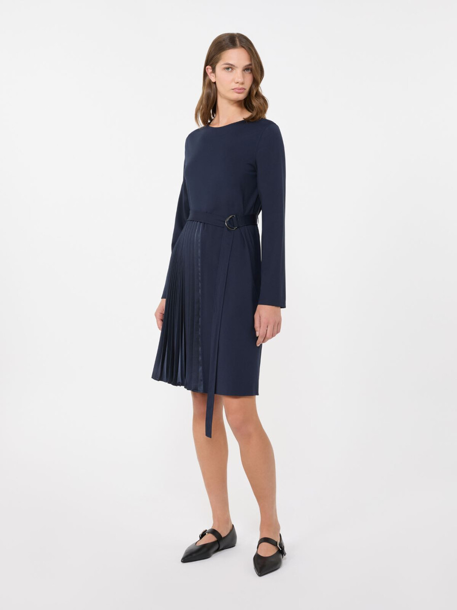 vestido de jersey de punto milano - azul marino