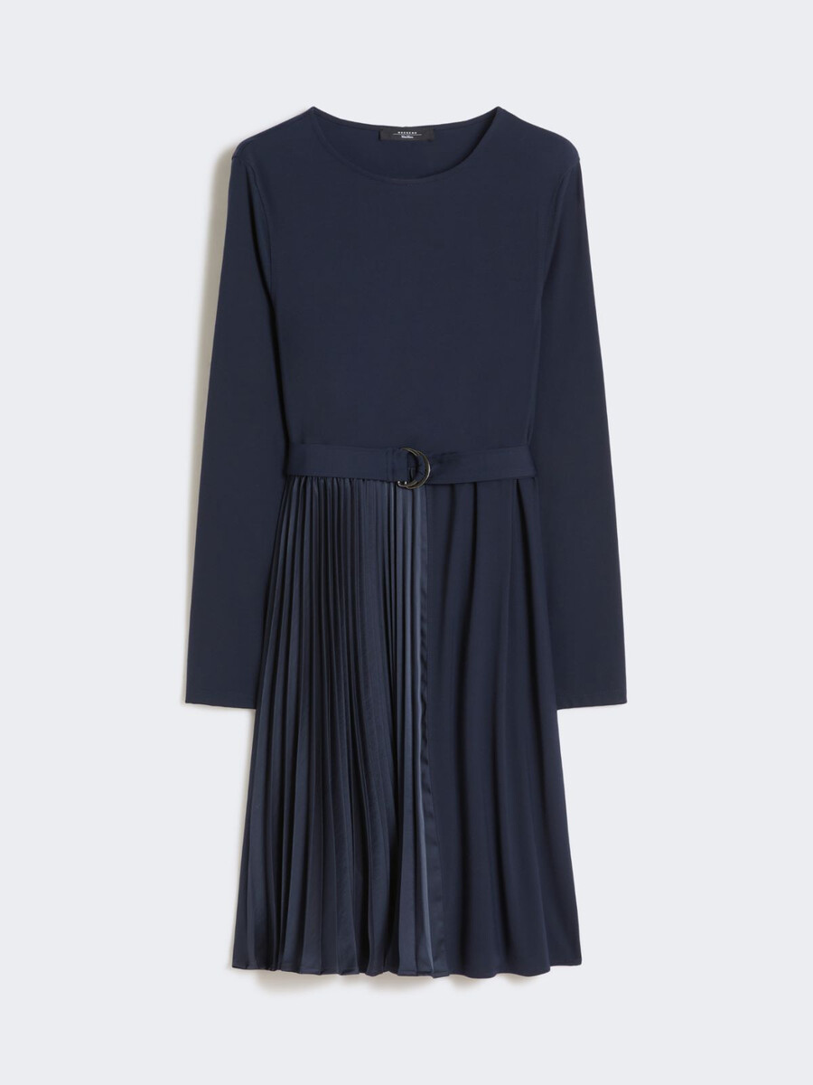 vestido de jersey de punto milano - azul marino
