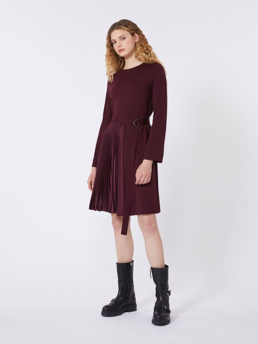 vestido de punto milano - burdeos