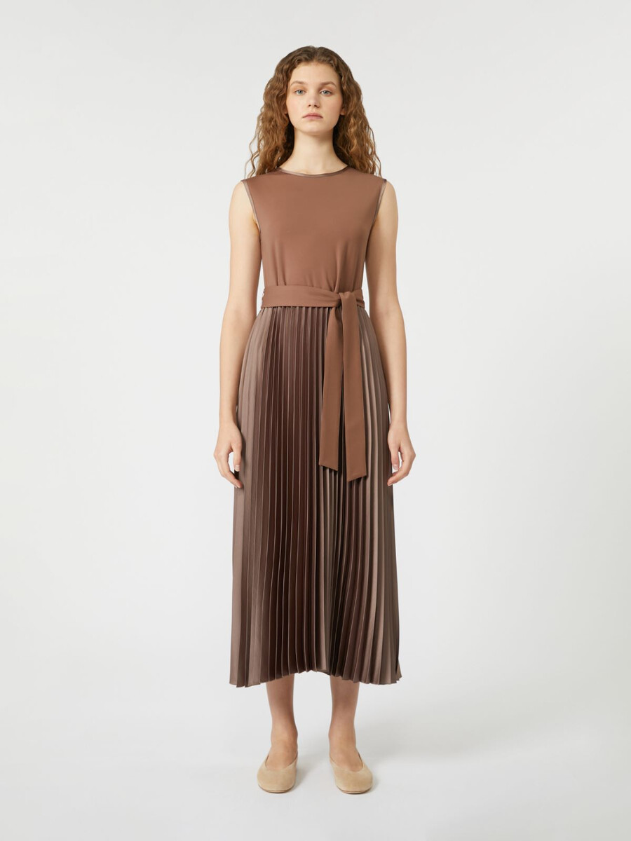 vestido de jersey sin mangas - marrÓn