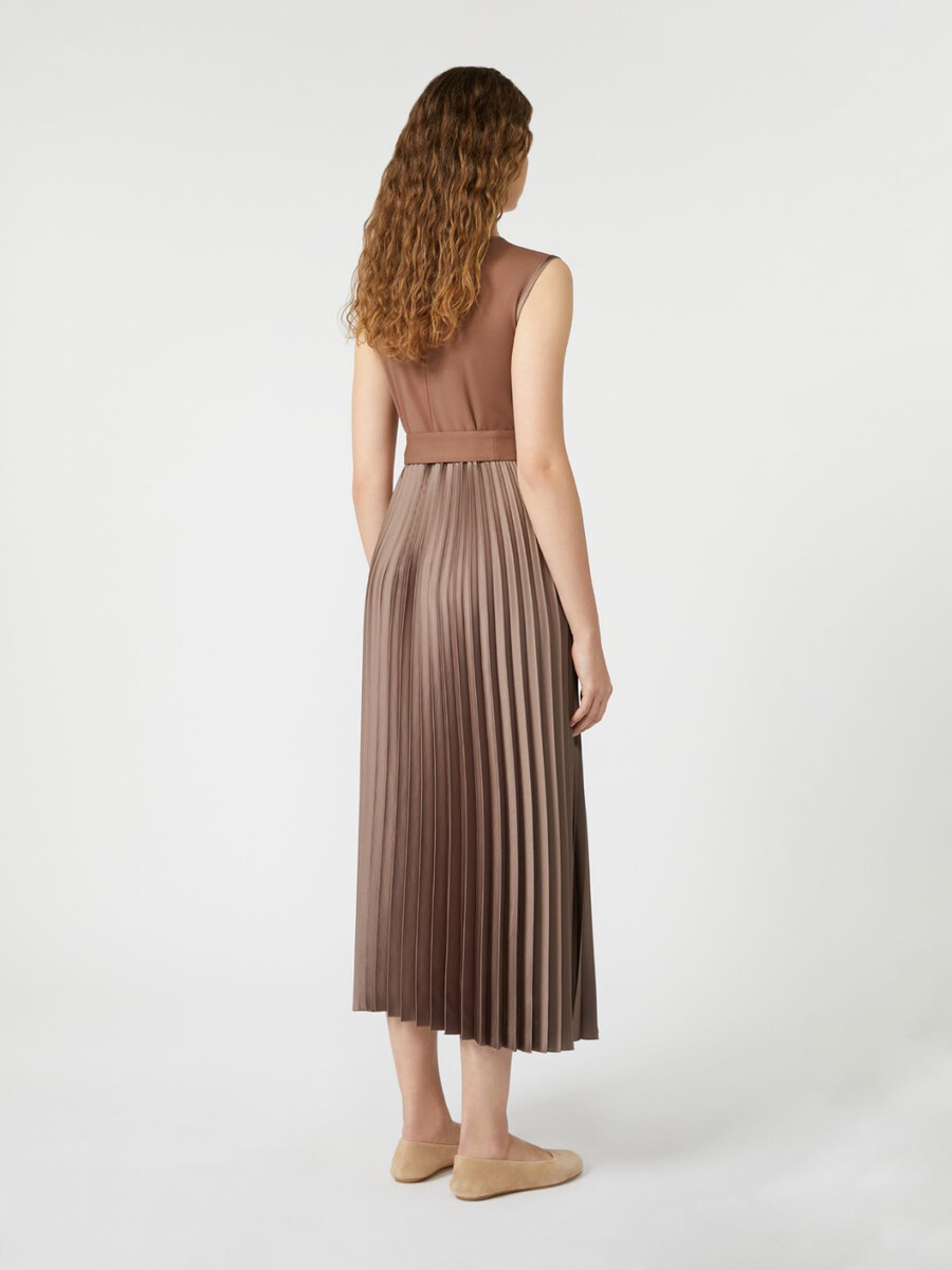 vestido de jersey sin mangas - marrÓn