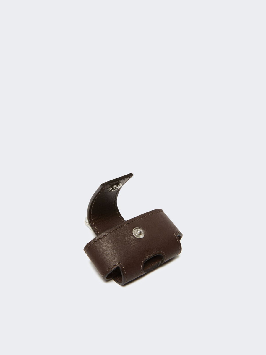 funda de cuero para auriculares - marrÓn oscuro
