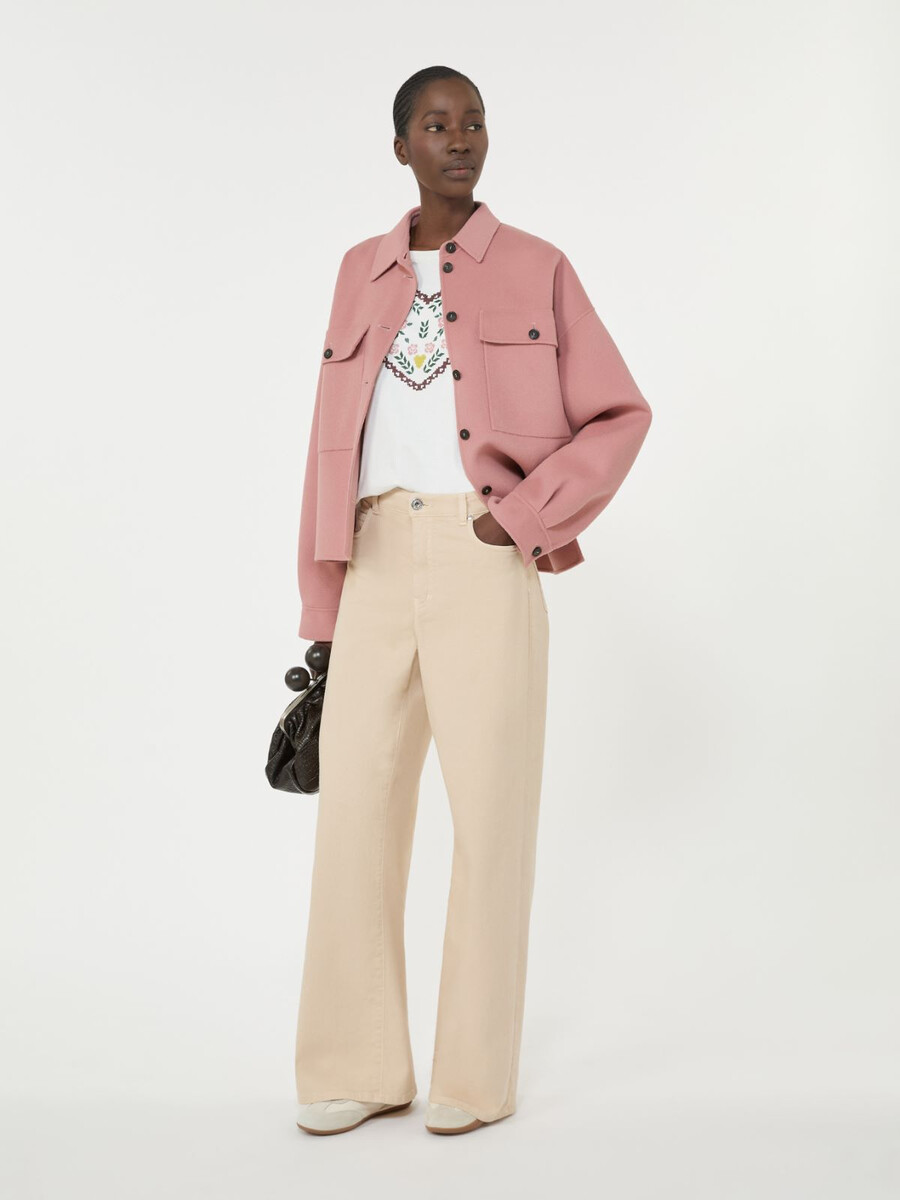 chaqueta de mezcla de lana de doble cara - antique rose