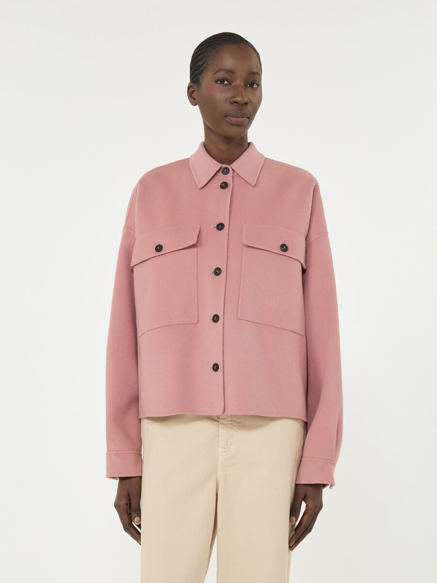 chaqueta de mezcla de lana de doble cara - antique rose