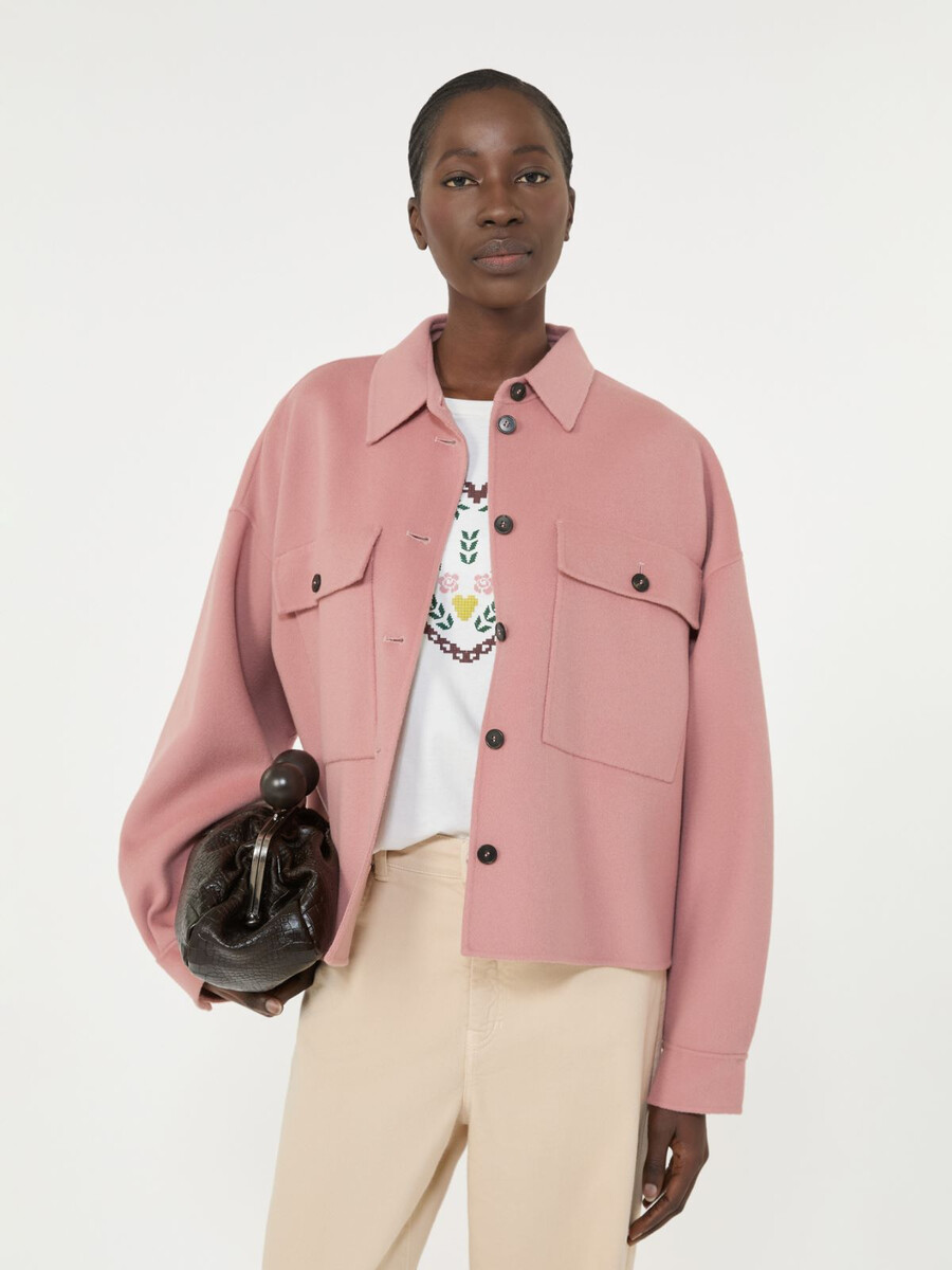 chaqueta de mezcla de lana de doble cara - antique rose