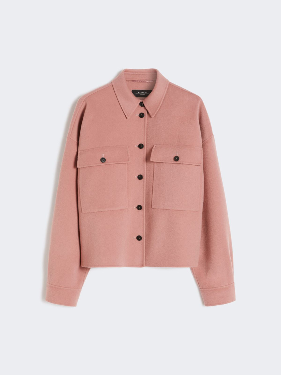 chaqueta de mezcla de lana de doble cara - antique rose