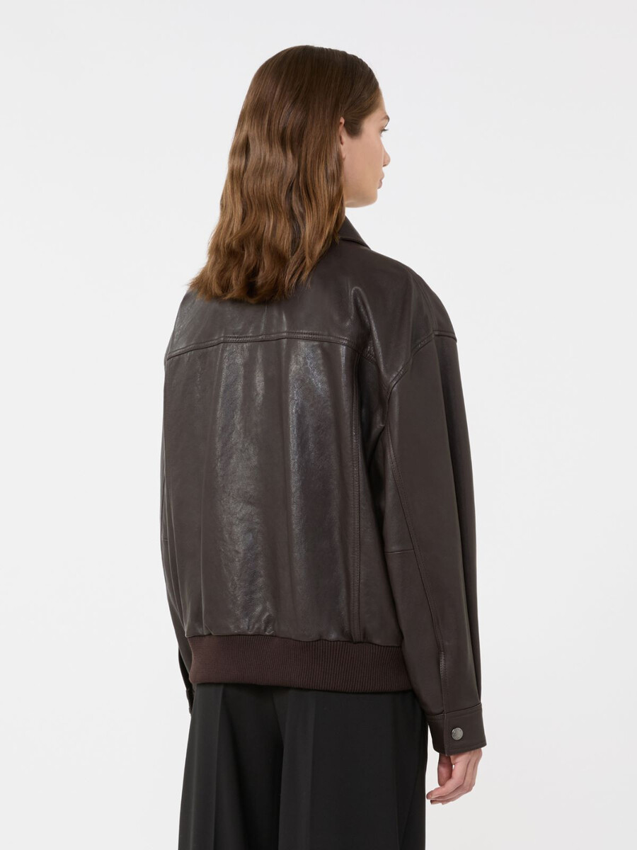 chaqueta de cuero - marrÓn