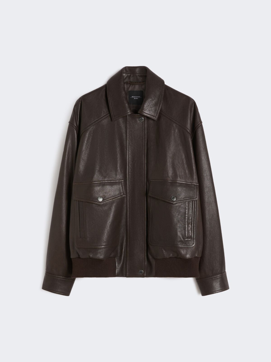 chaqueta de cuero - marrÓn
