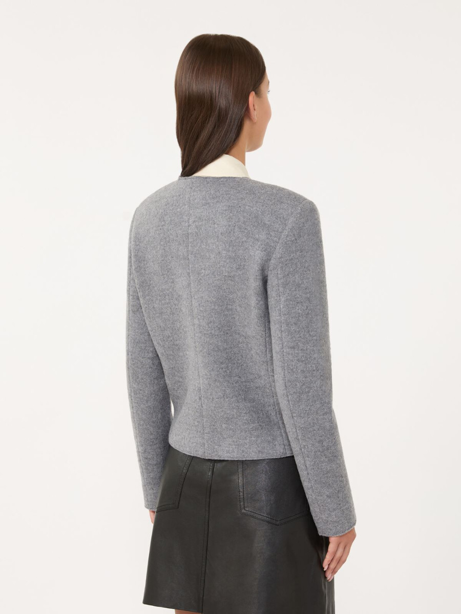 chaqueta de jersey de lana hervida - gris medio