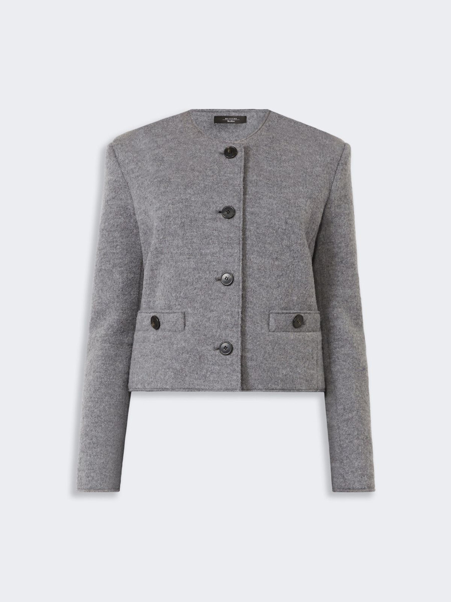 chaqueta de jersey de lana hervida - gris medio