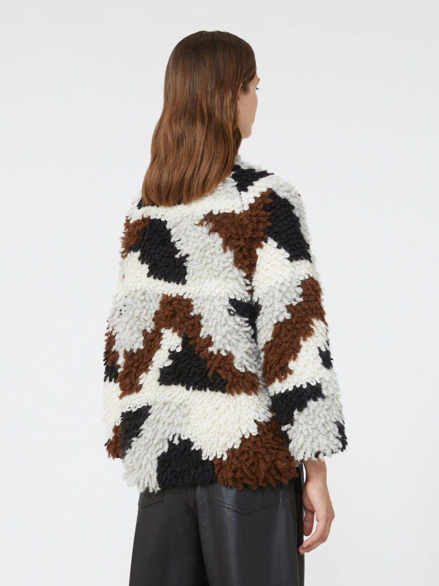 cárdigan de alpaca jacquard suave - marrÓn